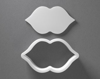 Kissing Lips Cookie Cutter - From Mini To Large - Polymer Clay Jewelry And Earring Cutter Tool - Mirrored Pair Set