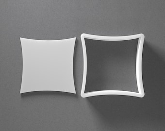 Concave Square Cookie Cutter & Polymer Clay Earring, Pottery Tool
