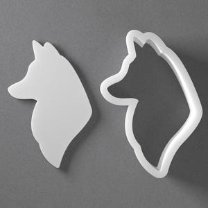 Fox Head Cookie Cutter & Animal Silhouette Polymer Clay Earring, Pottery Tool image 1