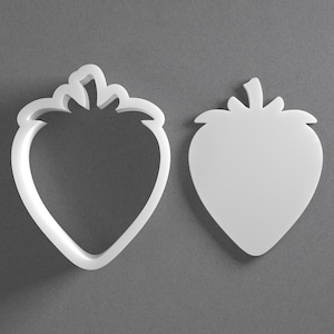 Strawberry Cookie Cutter & Polymer Clay Earring, Pottery Tool