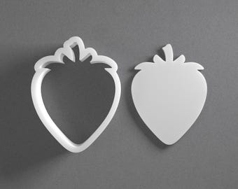 Strawberry Cookie Cutter & Polymer Clay Earring, Pottery Tool