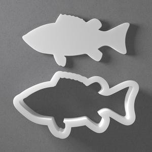 Sea Bass Cookie Cutter & Fish Animal Polymer Clay Earring, Pottery Tool image 1
