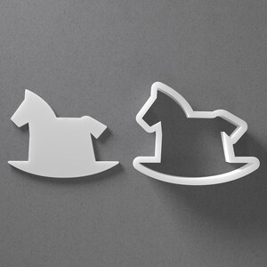 Rocking Horse Cookie Cutter & Baby Shower Toy Polymer Clay Earring, Pottery Tool image 1