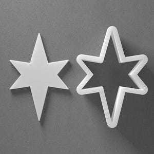 Elongated Star Shape Cookie Cutter & Long Polymer Clay Earring, Pottery Tool image 1