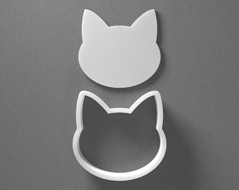 Round Cat Face Head Cookie Cutter & Animal Polymer Clay Earring, Pottery Tool