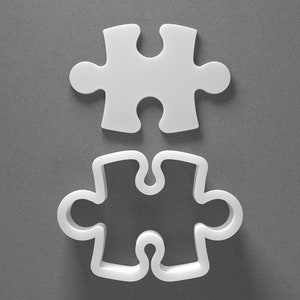 Puzzle Piece Cookie Cutter - From Mini To Large - Jigsaw Polymer Clay Jewelry And Earring Cutter Tool - Mirrored Pair Set
