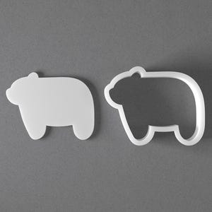 Tagliabiscotti a forma di orso stilizzato e orecchino in pasta polimerica a forma di animale, strumento per ceramica immagine 1