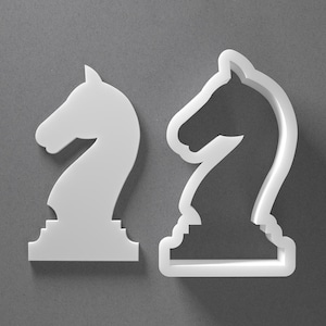 Knight Chess Piece Cookie Cutter & Polymer Clay Earring, Pottery Tool image 1
