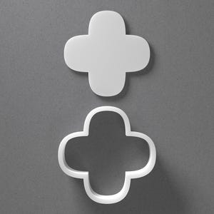 Quatrefoil Cross Cookie Cutter & Plus Ornament Polymer Clay Earring, Pottery Tool image 1