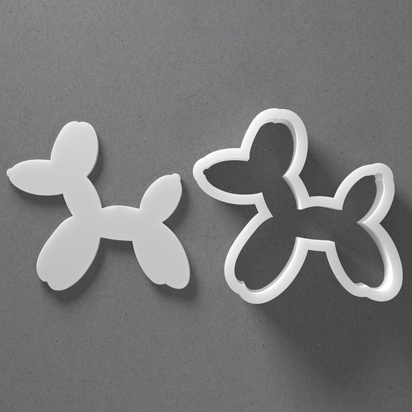 Balloon Dog Cookie Cutter - From Mini To Large - Inflatable Animal Party Polymer Clay Jewelry And Earring Cutter Tool - Mirrored Pair Set