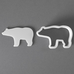 Bear Cookie Cutter - From Mini To Large - Animal Polymer Clay Jewelry And Earring Cutter Tool - Mirrored Pair Set