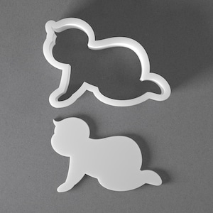 Tagliabiscotti per bambini che gattonano e orecchini in pasta polimerica per baby shower, strumento per ceramica immagine 1
