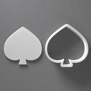 Spades Playing Card Suit Cookie Cutter & Poker Polymer Clay Earring, Pottery Tool image 1