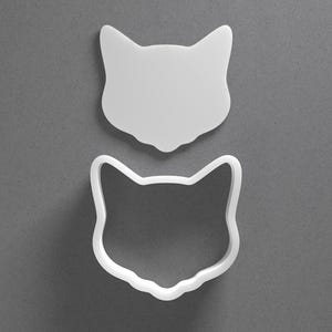 Cat Face Cookie Cutter & Kitten Head Polymer Clay Earring, Pottery Tool image 1