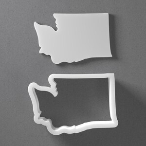 Washington State Cookie Cutter & Polymer Clay Earring, Pottery Tool image 1