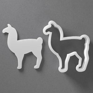 Llama Cookie Cutter - From Mini To Large - Alpaca Polymer Clay Jewelry And Earring Cutter Tool - Mirrored Pair Set