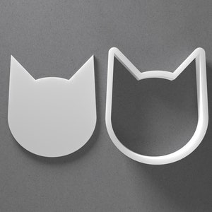 Cat Face Cookie Cutter - From Mini To Large - Cat Head Polymer Clay Jewelry And Earring Cutter Tool - Mirrored Pair Set