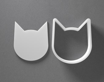 Emporte-pièce en forme de tête de chat - De la plus petite à la plus grande - Tête de chat pour bijoux et boucles d'oreilles en pâte polymère - Ensemble miroir