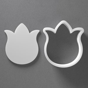 Tulip Flower Cookie Cutter - From Mini To Large - Easter Polymer Clay Jewelry And Earring Cutter Tool - Mirrored Pair Set