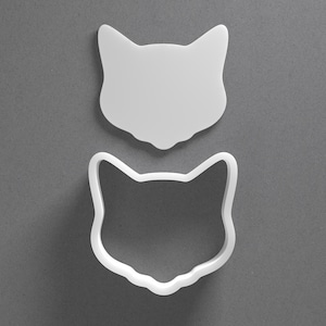 Cat Face Cookie Cutter - From Mini To Large - Kitten Head Polymer Clay Jewelry And Earring Cutter Tool - Mirrored Pair Set