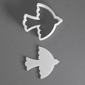 Ornamental Flying Bird Cookie Cutter & Animal Wings Polymer Clay Earring, Pottery Tool image 1