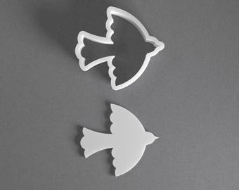 Cortador de galletas ornamental con forma de pájaro volador y pendientes de arcilla polimérica con alas de animales, herramienta de alfarería
