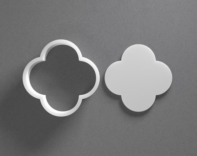 Quatrefoil Plaque Cookie Cutter & Ornament Polymer Clay Earring, Pottery Tool image 1