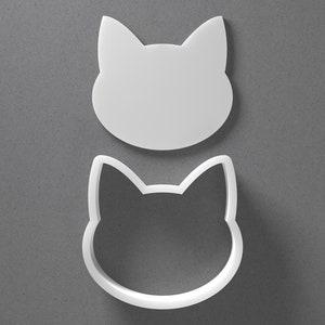 Round Cat Face Head Cookie Cutter - From Mini To Large - Animal Polymer Clay Jewelry And Earring Cutter Tool - Mirrored Pair Set