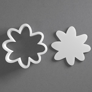 Whimsical Flower Cookie Cutter & Asterisk Blob Splash Polymer Clay Earring, Pottery Tool image 1