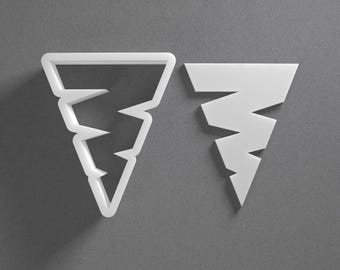 Lightning Bolt Cookie Cutter & ZigZag Tornado Animal Polymer Clay Earring, Pottery Tool