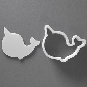 Süßer Narwal Ausstecher - Von Mini bis Groß - Wal Meerestier Polymer Clay Schmuck und Ohrringe Ausstecher Werkzeug - Gespiegeltes Paar SET