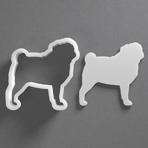 Pug Dog Breed Cookie Cutter & Polymer Clay Earring, Pottery Tool