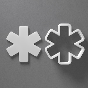 Star Of Life Cookie Cutter & Polymer Clay Earring, Pottery Tool image 1