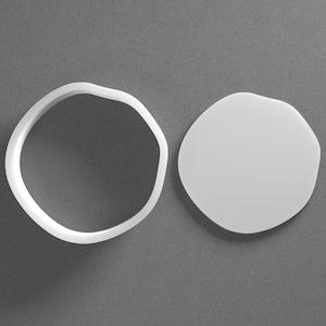 Irregular Circle Cookie Cutter & Organic Pebble Polymer Clay Earring, Pottery Tool image 1