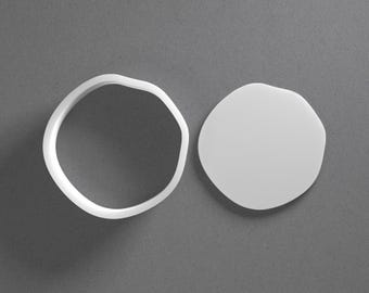 Irregular Circle Cookie Cutter & Organic Pebble Polymer Clay Earring, Pottery Tool