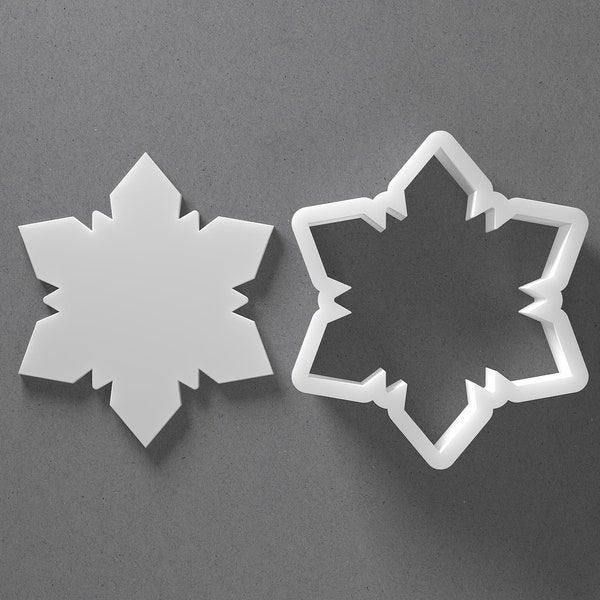 Winter Snowflake Cookie Cutter - From Mini To Large - Snow Flake Polymer Clay Jewelry And Earring Cutter Tool - Mirrored Pair Set