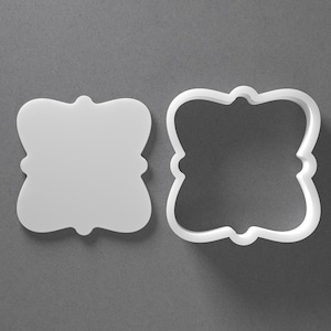 Square Plaque Cookie Cutter & Polymer Clay Earring, Pottery Tool image 1