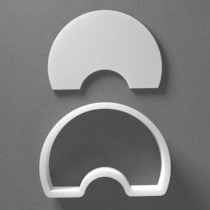 Stylized Chuby Rainbow Cookie Cutter & Circle Polymer Clay Earring, Pottery Tool image 1
