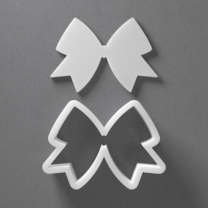 Cheer Bow Cookie Cutter & Cheerleader Polymer Clay Earring, Pottery Tool image 1