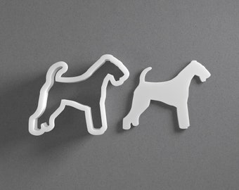 Airedale Terrier Cookie Cutter - From Mini To Large - Dog Breed Polymer Clay Jewelry And Earring Cutter Tool - Mirrored Pair Set