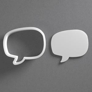 Speech Bubble Cookie Cutter & Cartoon Comics Polymer Clay Earring, Pottery Tool image 1