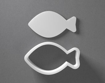 Fish Cookie Cutter - From Mini To Large - Swimming Sardine Polymer Clay Jewelry And Earring Cutter Tool - Mirrored Pair Set