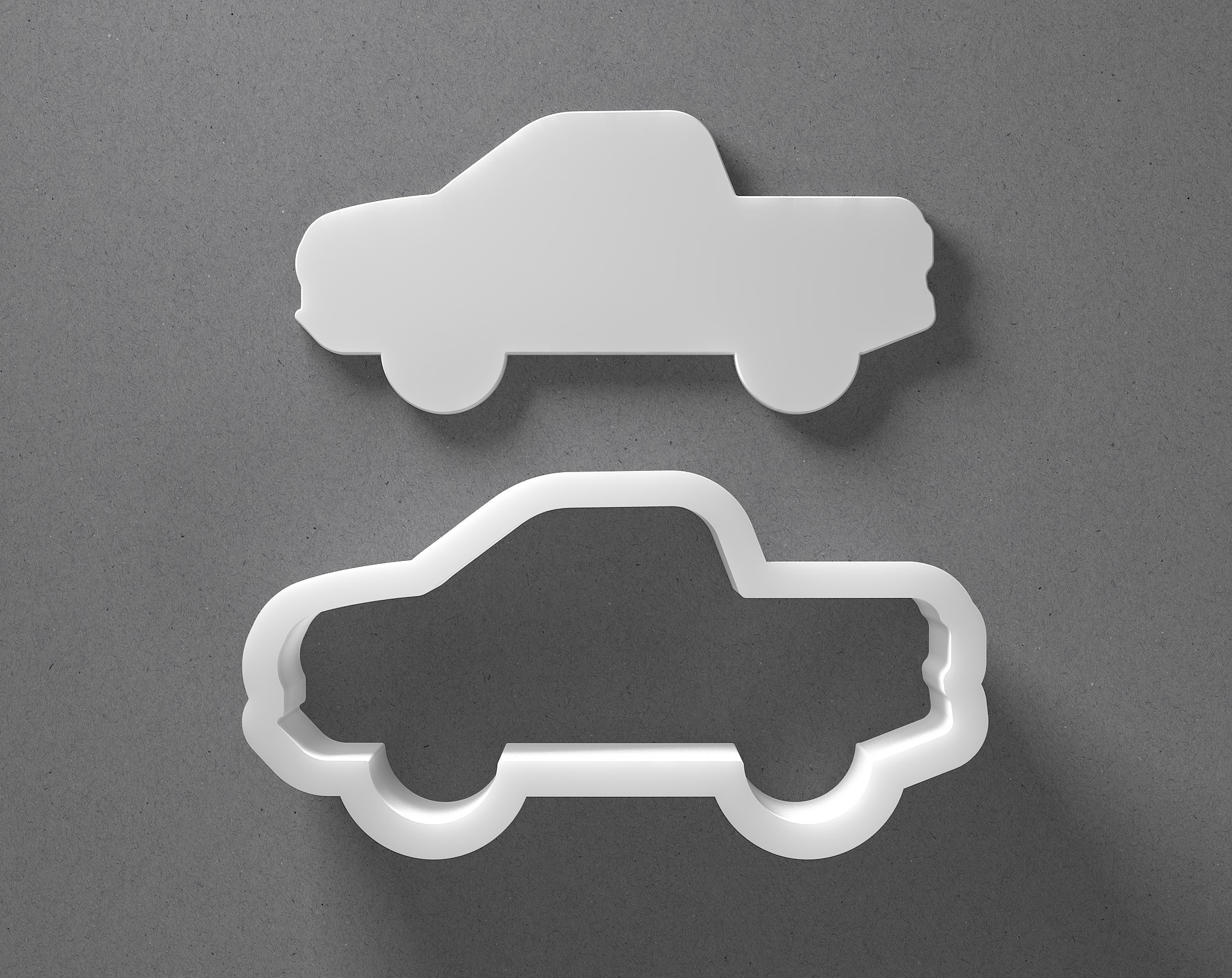 Pickup Truck Cookie Cutter - From Mini To Large - SUV Polymer Clay Jewelry And Earring Cutter Tool - Mirrored Pair Set