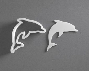 Dolphin Cookie Cutter - From Mini To Large - Sea Animal Polymer Clay Jewelry And Earring Cutter Tool - Mirrored Pair Set