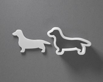 Dachshund Cookie Cutter - From Mini To Large - Dog Breed Polymer Clay Jewelry And Earring Cutter Tool - Mirrored Pair Set