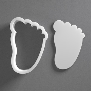 Right Baby Foot Cookie Cutter - From Mini To Large - Baby Shower Polymer Clay Jewelry And Earring Cutter Tool - Mirrored Pair Set