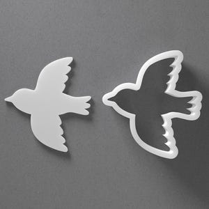 Cortador de galletas de pájaro en vuelo y pendiente de arcilla polimérica con pluma voladora, herramienta de cerámica