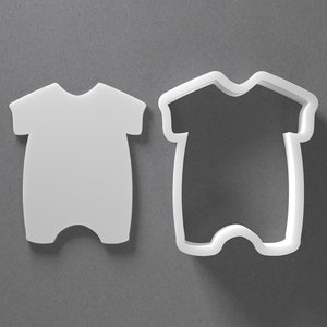 Baby Romper Outfit Cookie Cutter - From Mini To Large - Bodysuit Toddler Polymer Clay Jewelry And Earring Cutter Tool - Mirrored Pair Set