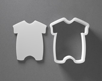 Baby Romper Outfit Cookie Cutter - From Mini To Large - Bodysuit Toddler Polymer Clay Jewelry And Earring Cutter Tool - Mirrored Pair Set