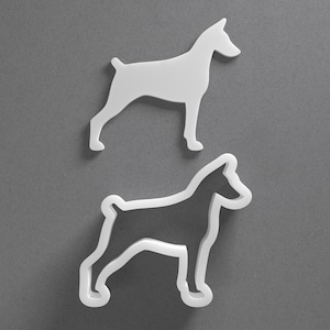 Doberman Cookie Cutter - From Mini To Large - Dog Breed Polymer Clay Jewelry And Earring Cutter Tool - Mirrored Pair Set